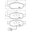 Jeu de 4 plaquettes de frein avant HELLA PAGID 8DB 355 007-751 - Visuel 2