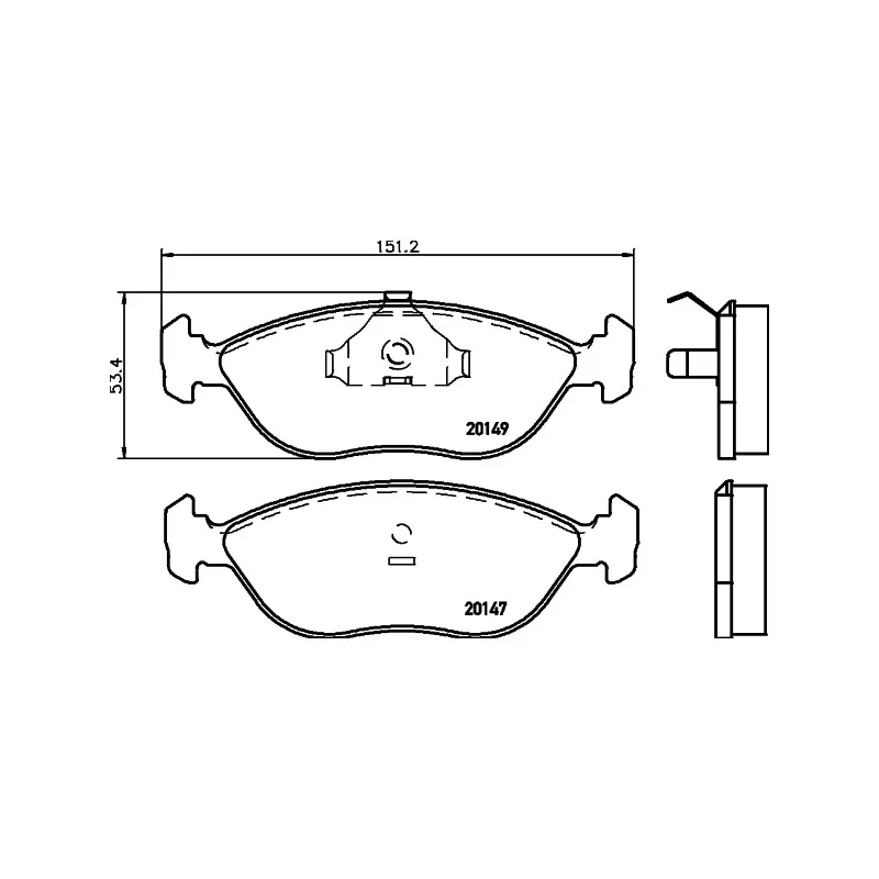 Jeu de 4 plaquettes de frein avant HELLA PAGID 8DB 355 007-781