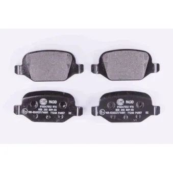 Jeu de 4 plaquettes de frein arrière HELLA PAGID 8DB 355 009-551