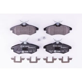 Jeu de 4 plaquettes de frein avant HELLA PAGID 8DB 355 010-161