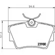 Jeu de 4 plaquettes de frein arrière HELLA PAGID 8DB 355 010-761 - Visuel 2