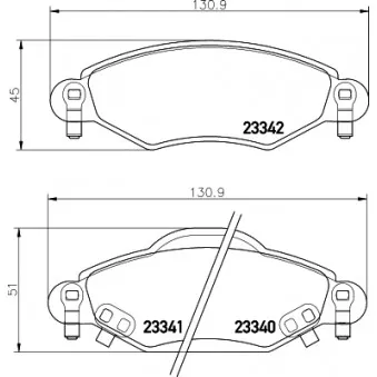 Jeu de 4 plaquettes de frein avant HELLA PAGID 8DB 355 010-791