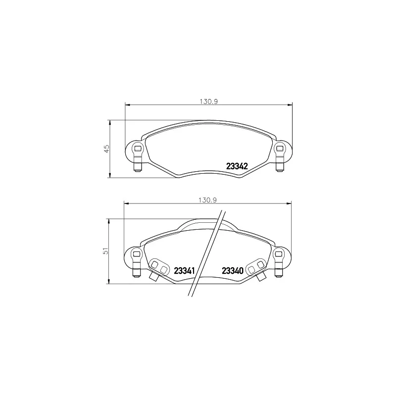 Jeu de 4 plaquettes de frein avant HELLA PAGID 8DB 355 010-791