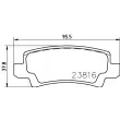Jeu de 4 plaquettes de frein arrière HELLA PAGID 8DB 355 010-841 - Visuel 2