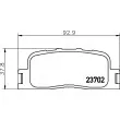 Jeu de 4 plaquettes de frein arrière HELLA PAGID 8DB 355 011-001 - Visuel 2