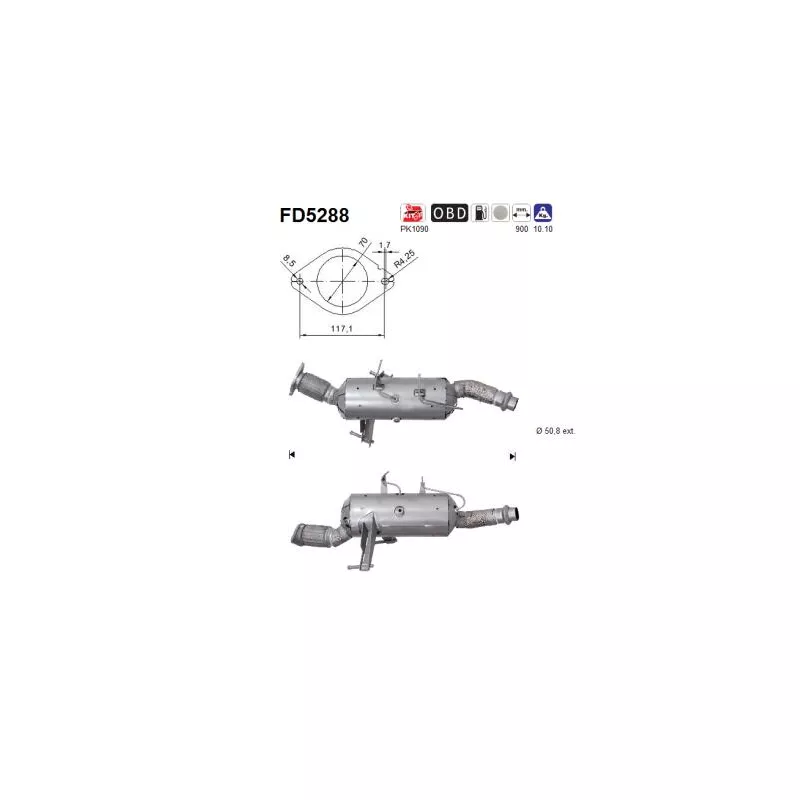 Filtre à particules / à suie, échappement AS FD5288