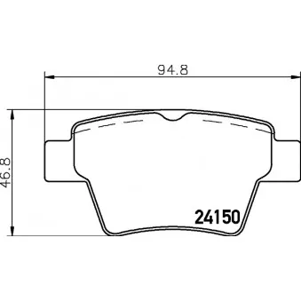 Jeu de 4 plaquettes de frein arrière HELLA PAGID 8DB 355 011-821