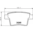 Jeu de 4 plaquettes de frein arrière HELLA PAGID 8DB 355 012-171 - Visuel 2