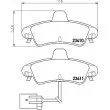 Jeu de 4 plaquettes de frein arrière HELLA PAGID 8DB 355 012-201 - Visuel 2
