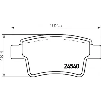 Jeu de 4 plaquettes de frein arrière HELLA PAGID 8DB 355 013-361