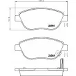 Jeu de 4 plaquettes de frein avant HELLA PAGID 8DB 355 013-371 - Visuel 2