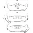 Jeu de 4 plaquettes de frein arrière HELLA PAGID 8DB 355 013-681 - Visuel 2
