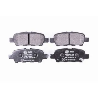 Jeu de 4 plaquettes de frein arrière HELLA PAGID 8DB 355 014-561