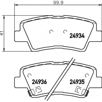 Jeu de 4 plaquettes de frein arrière HELLA PAGID 8DB 355 014-571