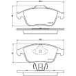 Jeu de 4 plaquettes de frein avant HELLA PAGID 8DB 355 014-591 - Visuel 2
