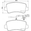 Jeu de 4 plaquettes de frein arrière HELLA PAGID 8DB 355 015-301 - Visuel 2