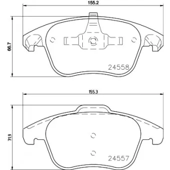 Jeu de 4 plaquettes de frein avant HELLA PAGID 8DB 355 015-561