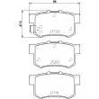 Jeu de 4 plaquettes de frein arrière HELLA PAGID 8DB 355 015-611 - Visuel 2