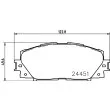Jeu de 4 plaquettes de frein avant HELLA PAGID 8DB 355 016-191 - Visuel 2