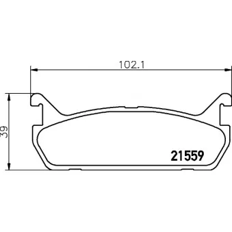 Jeu de 4 plaquettes de frein arrière HELLA PAGID 8DB 355 016-601