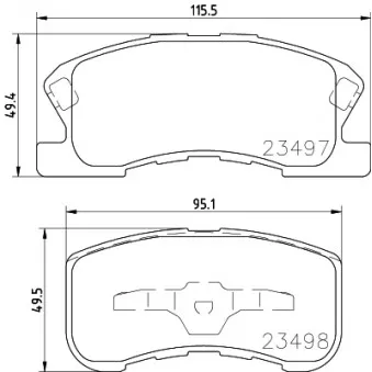 Jeu de 4 plaquettes de frein avant HELLA PAGID 8DB 355 017-111