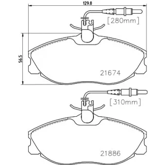 Jeu de 4 plaquettes de frein avant HELLA PAGID 8DB 355 018-221