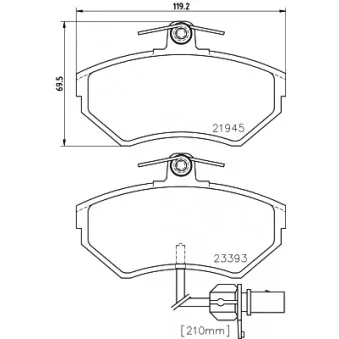 Jeu de 4 plaquettes de frein avant HELLA PAGID 8DB 355 018-451