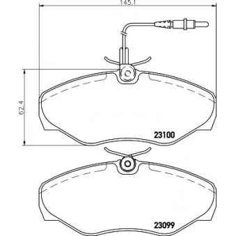 Jeu de 4 plaquettes de frein avant HELLA PAGID 8DB 355 018-501