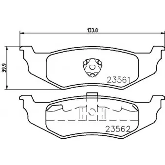 Jeu de 4 plaquettes de frein arrière HELLA PAGID 8DB 355 018-661
