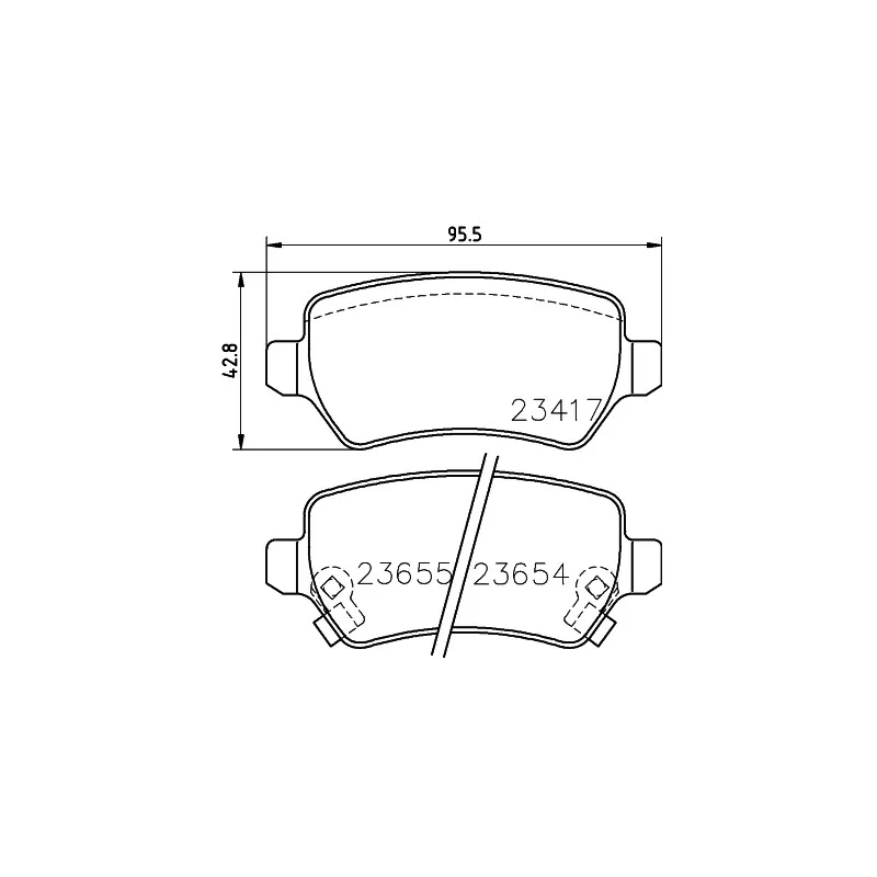Jeu de 4 plaquettes de frein arrière HELLA PAGID 8DB 355 018-781