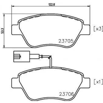 Jeu de 4 plaquettes de frein avant HELLA PAGID 8DB 355 018-821