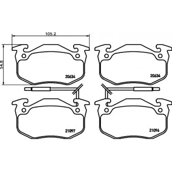 Jeu de 4 plaquettes de frein avant HELLA PAGID 8DB 355 018-941