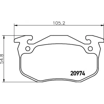Jeu de 4 plaquettes de frein arrière HELLA PAGID 8DB 355 018-951