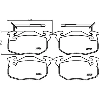 Jeu de 4 plaquettes de frein avant HELLA PAGID 8DB 355 018-961