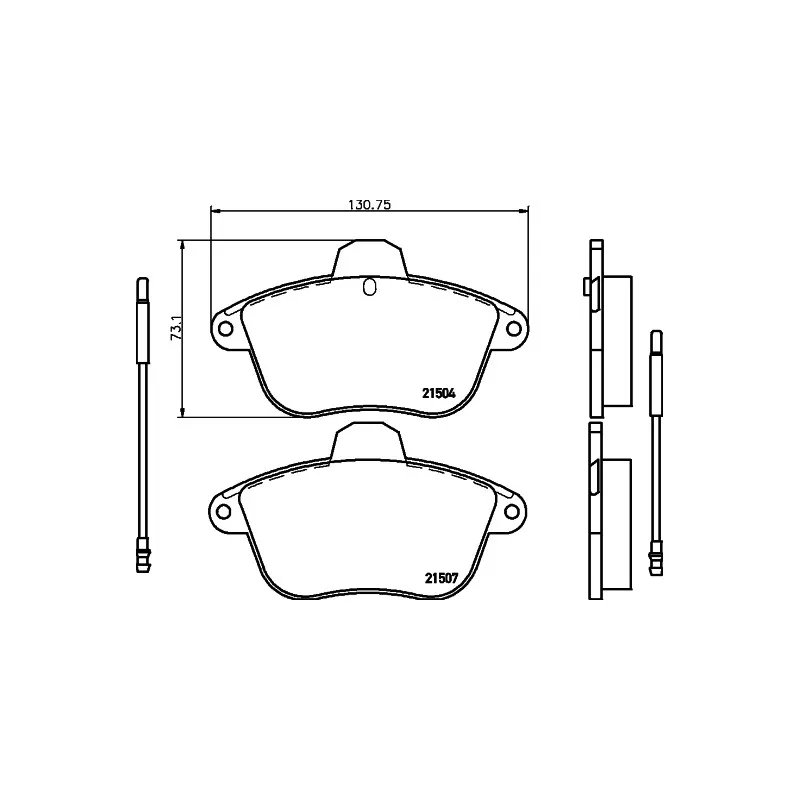 Jeu de 4 plaquettes de frein avant HELLA PAGID 8DB 355 019-081