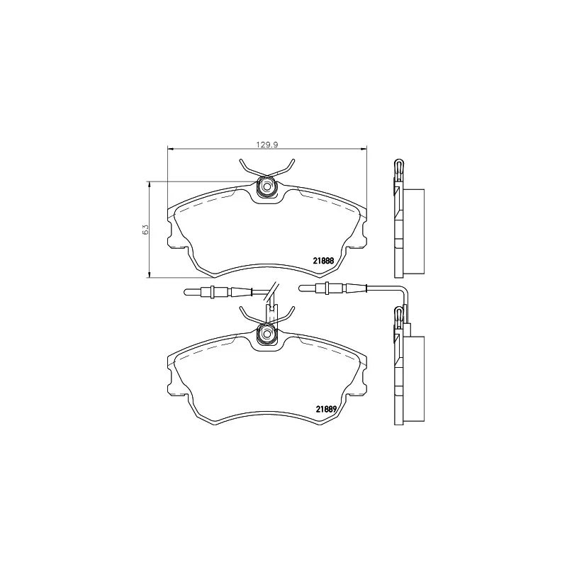 Jeu de 4 plaquettes de frein avant HELLA PAGID 8DB 355 019-261