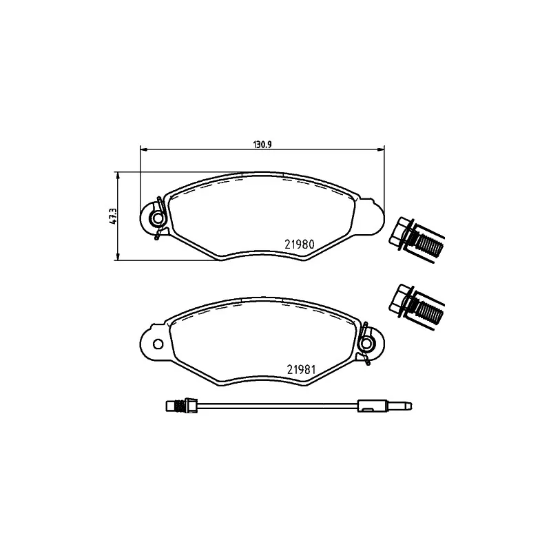 Jeu de 4 plaquettes de frein avant HELLA PAGID 8DB 355 019-301