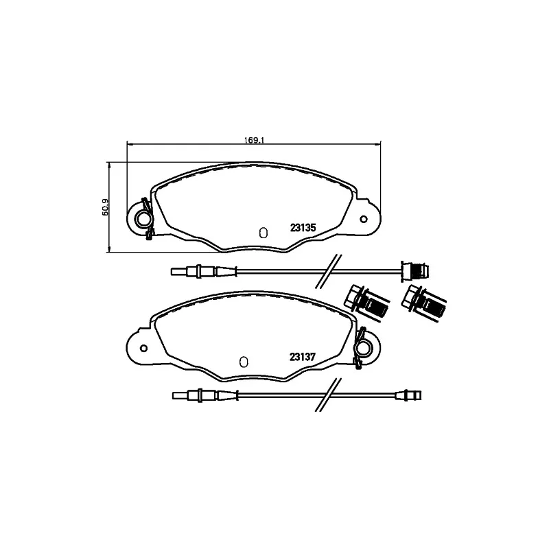 Jeu de 4 plaquettes de frein avant HELLA PAGID 8DB 355 019-331