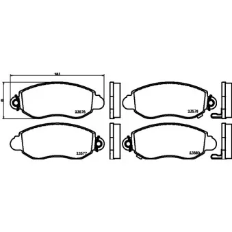 Jeu de 4 plaquettes de frein avant HELLA PAGID 8DB 355 019-361