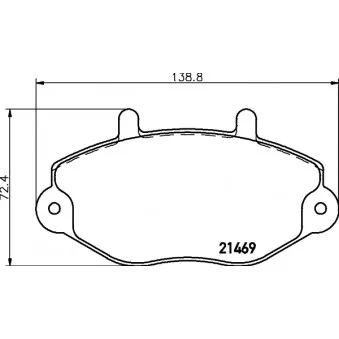 Jeu de 4 plaquettes de frein avant HELLA PAGID 8DB 355 019-381