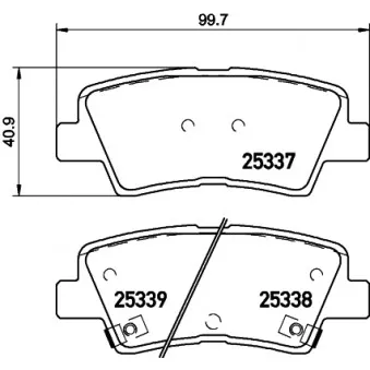 Jeu de 4 plaquettes de frein arrière HELLA PAGID 8DB 355 019-981