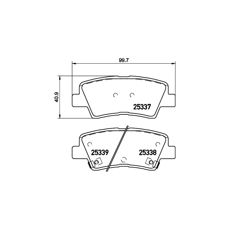 Jeu de 4 plaquettes de frein arrière HELLA PAGID 8DB 355 019-981