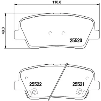 Jeu de 4 plaquettes de frein arrière HELLA PAGID 8DB 355 020-101