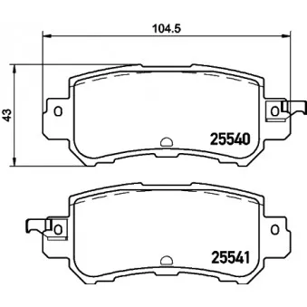 Jeu de 4 plaquettes de frein arrière HELLA PAGID 8DB 355 020-151