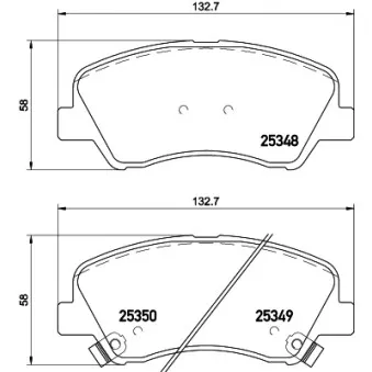 Jeu de 4 plaquettes de frein avant HELLA PAGID 8DB 355 020-231