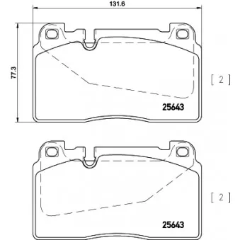 Jeu de 4 plaquettes de frein avant HELLA PAGID 8DB 355 020-251