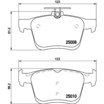 Jeu de 4 plaquettes de frein arrière HELLA PAGID 8DB 355 020-271