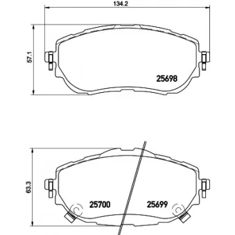 Jeu de 4 plaquettes de frein avant HELLA PAGID 8DB 355 020-281