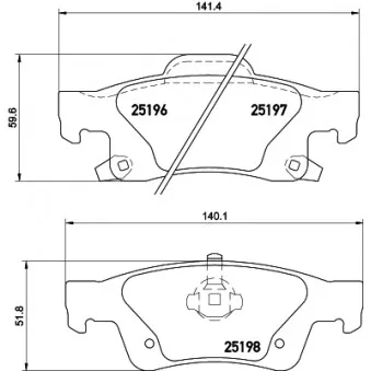Jeu de 4 plaquettes de frein arrière HELLA PAGID 8DB 355 020-351
