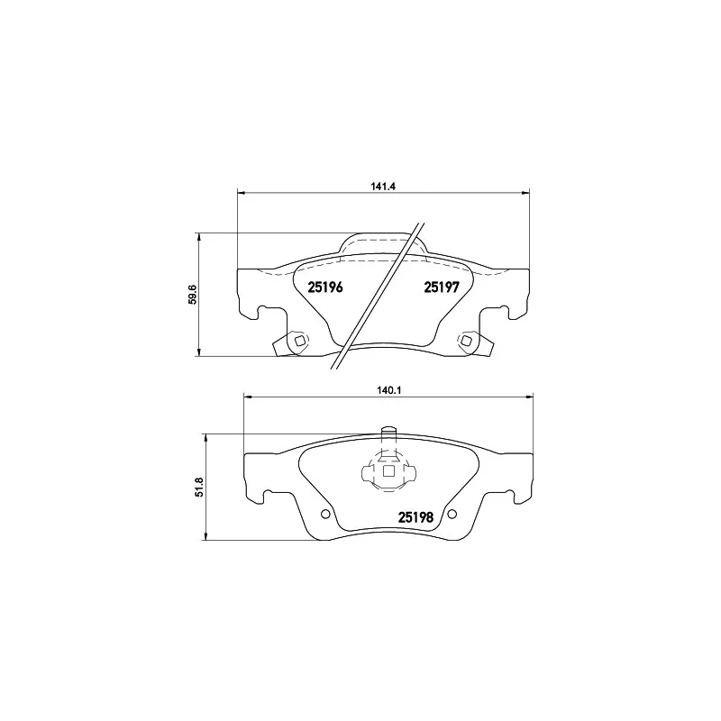 Jeu de 4 plaquettes de frein arrière HELLA PAGID 8DB 355 020-351